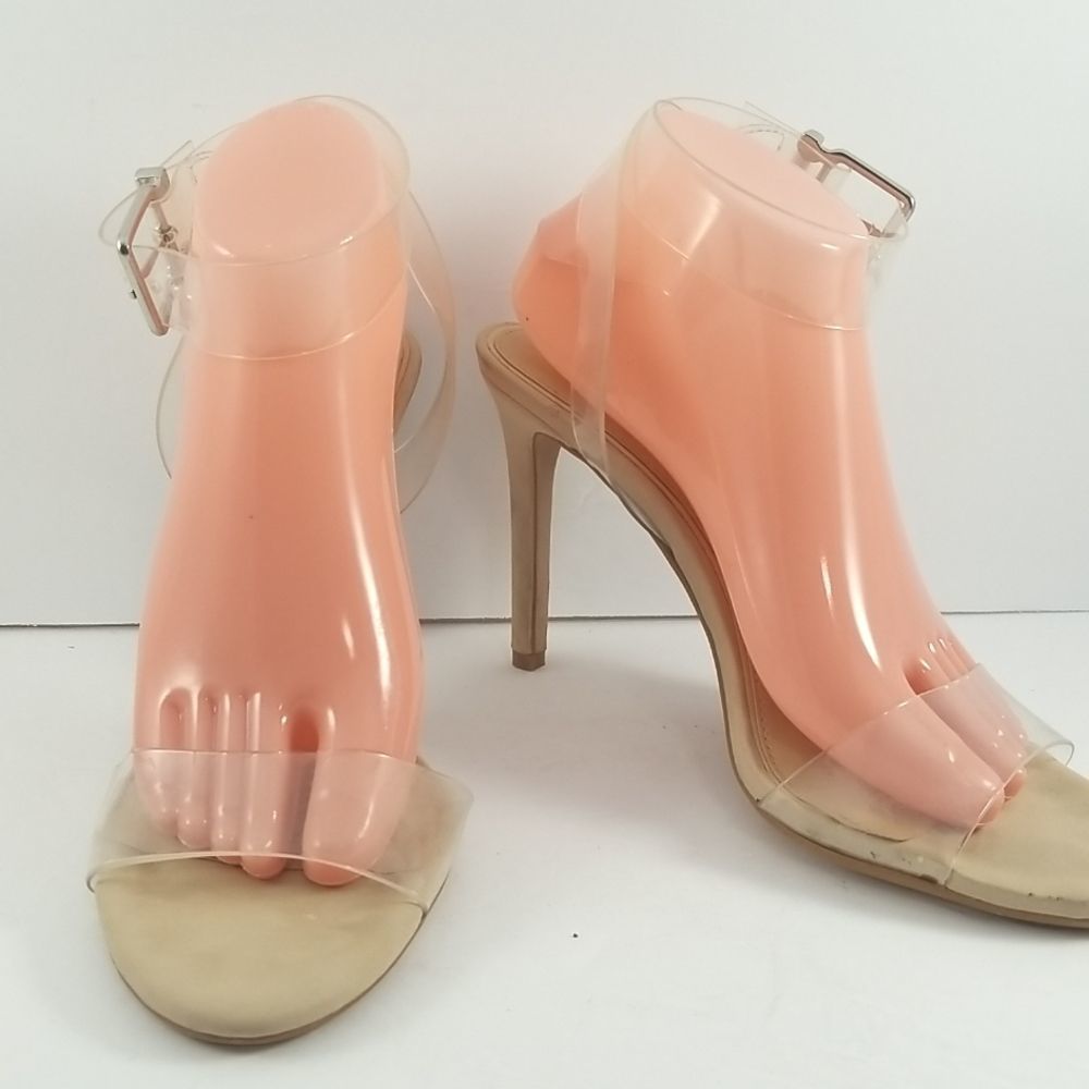 Gianni Bini Martiine Clear Ankle Strap Strappy Heel Size 10M.   S591